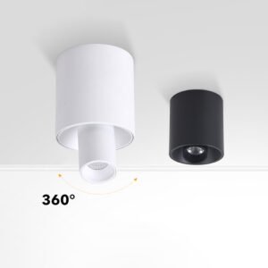 High Power Round Aluminum Black White 5watt 7watt Surface Mounted Cob Down Lights With Reflector